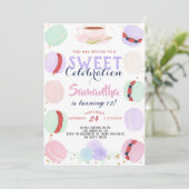 マカロンスイーツお祝い誕生日 招待状 (スタンド正面)