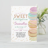 マカロンスイーツお祝い誕生日 招待状 (スタンド正面)