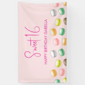 マカロンスウィート16パーティーバナー 横断幕 (縦)