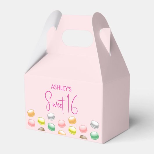 マカロンスウィート16パーティー フェイバーボックス (正面サイド)