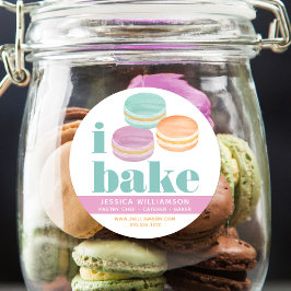 マカロンターコイズパープルオレンジペストリーシェフベーキング ラウンドシール