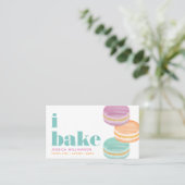 マカロンパープルオレンジターコイズペストリーシェフベーキング 名刺 (スタンド正面)