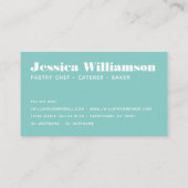 マカロンパープルオレンジターコイズペストリーシェフベーキング 名刺 (裏面)