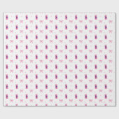 マカロンピンクボウコケット誕生日ブライダルシャワー ラッピングペーパー (フラット)