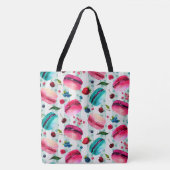 マカロンフランスのと果実と水玉模様 トートバッグ (正面)