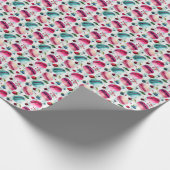 マカロンフランスのと果実と水玉模様 ラッピングペーパー (角)