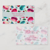 マカロンフランスのと果実と水玉模様 名刺 (正面/裏面)