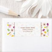 マカロンフランスのアネモネス&ティーカップ住所 シール (インサイチュ)