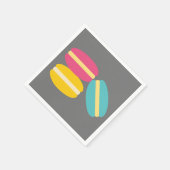 マカロンフランスのカラフル スタンダードカクテルナプキン (角)