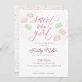 マカロンフランスのスウィートベビーガールスプリンクル招待状 招待状 (正面/裏面)