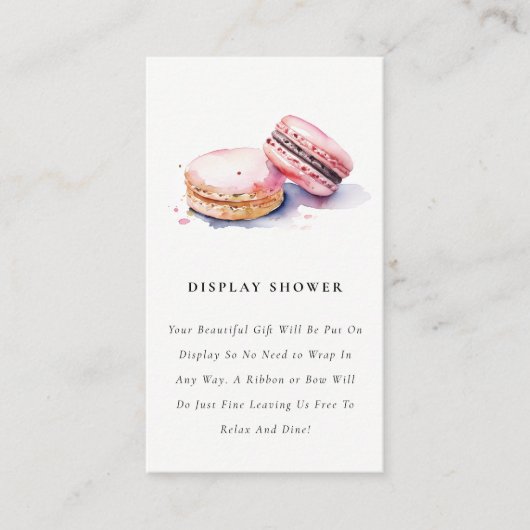 マカロンフランスのベーカリー表示シャワー赤ちゃんシャワー エンクロージャーカード (正面)