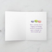 マカロンフランスのペストリーの水彩誕生日 カード (内部)