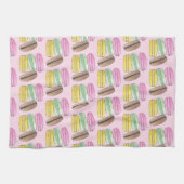 マカロンフランスのペストリーCookieマカロンパティスリー キッチンタオル (横)
