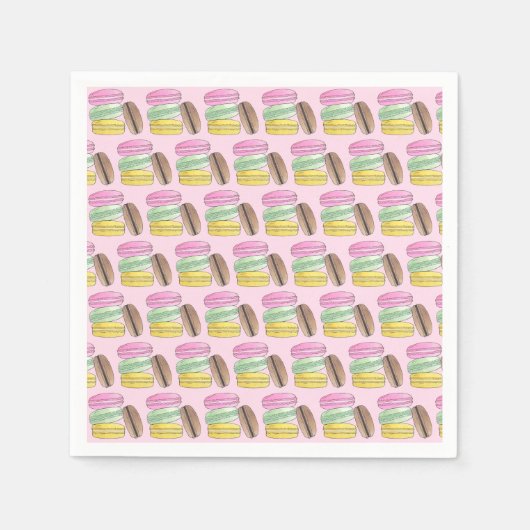 マカロンフランスのペストリーCookieマカロンパティスリー スタンダードカクテルナプキン (正面)