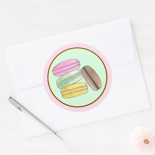 マカロンフランスのペストリーCookieマカロンパティスリー ラウンドシール (封筒)