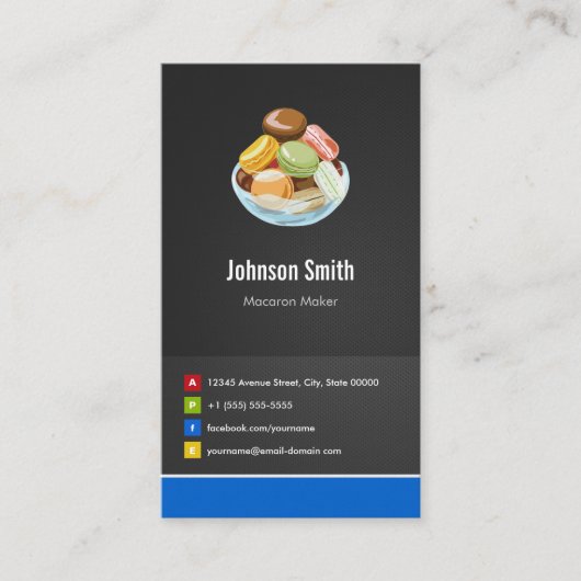 マカロンフランスのメーカーマカロンクリエイティブ革新的 名刺 (正面)