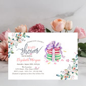 マカロンフランスの花赤ちゃんシャワー招待状 招待状