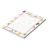 マカロンフランスのAnemones & Teacupsメモ帳 ノートパッド (回転)