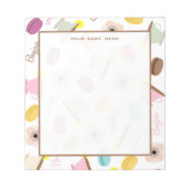 マカロンフランスのAnemones & Teacupsメモ帳 ノートパッド (正面)