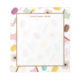 マカロンフランスのAnemones & Teacupsメモ帳 ノートパッド