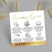 マカロンホワイトおよび金ゴールドモダンデザートガ気にイド スクエア名刺