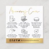 マカロンホワイトおよび金ゴールドモダンデザートガ気にイド スクエア名刺 (正面)