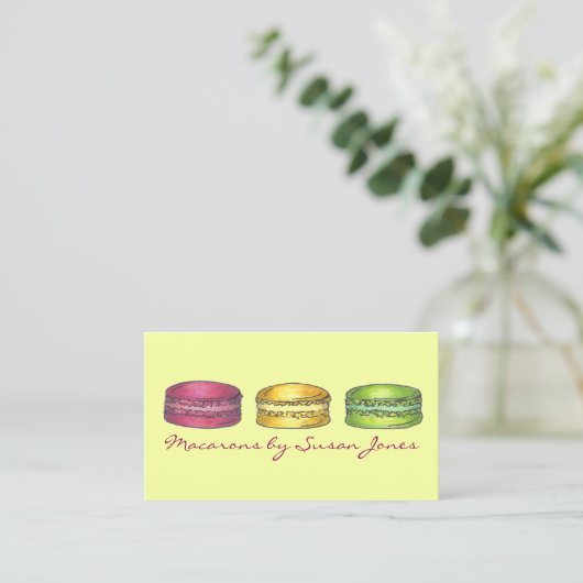 マカロンマカロンフランスの焼いたベーカリーバイクッキー 名刺 (スタンド正面)