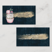 マカロンモダンキュートカップケーキベーカリーブラシストローク 名刺 (正面/裏面)