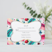 マカロン及び装飾枠RSVP 出欠カード (スタンド正面)