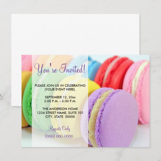 マカロン招待状 招待状 (正面/裏面)