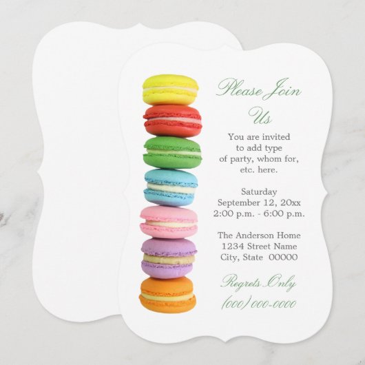 マカロン招待状 招待状 (正面/裏面)