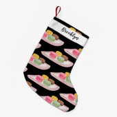 マカロン漫画イラストレーション スモールクリスマスストッキング (正面 (吊り時))