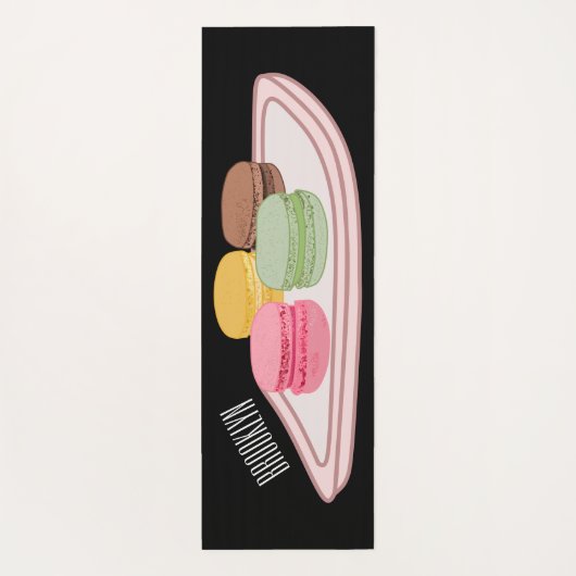 マカロン漫画イラストレーション ヨガマット (裏面)