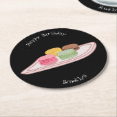 マカロン漫画イラストレーション ラウンドペーパーコースター (アングル)