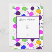 マカロン紙吹雪招待状- パーソナライズされた 招待状 (正面)