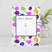 マカロン紙吹雪招待状- パーソナライズされた 招待状 (スタンド正面)