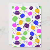 マカロン紙吹雪招待状- パーソナライズされた 招待状 (裏面)