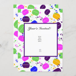 マカロン紙吹雪招待状- パーソナライズされた 招待状