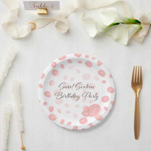 マカロン誕生日パーティー ペーパープレート (ウェディング)