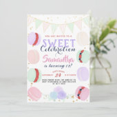 マカロン スイート セレブレーション バースデー 招待状 (スタンド正面)