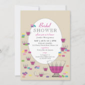 マカロン&ピンククリスタルパンチセットブライダルシャワーイン 招待状 (正面)