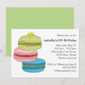 マカロン マカロン クッキー 誕生日 紅茶パーティー 招待状 (正面/裏面)