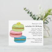 マカロン マカロン クッキー 誕生日 紅茶パーティー 招待状 (スタンド正面)