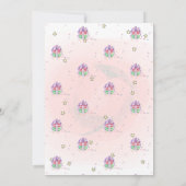 マカロン、星ガールベイビーシャワー 招待状 (裏面)