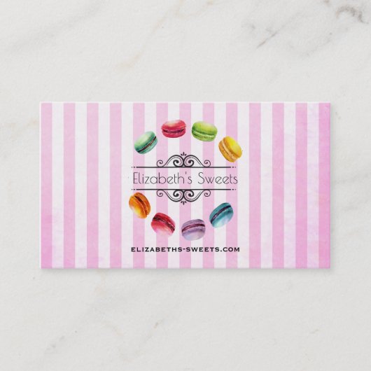 マカロン |水フランスの色のペストリー 名刺 (正面)
