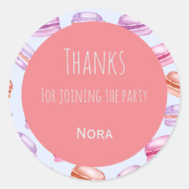 マカロ感謝していンキッズパーティーの好意ステッカー ラウンドシール