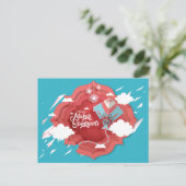 マカーサンクランティブルーと赤カイト インビテーションポストカード (スタンド正面)