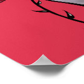 マカーブレアート不気味な手レッドと黒ゴシック ポスター (角)