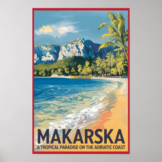 マカールスカ クロアチア 旅行 アート ヴィンテージ ポスター (正面)