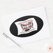 マカ族国旗のステッカー 楕円形シール (封筒)